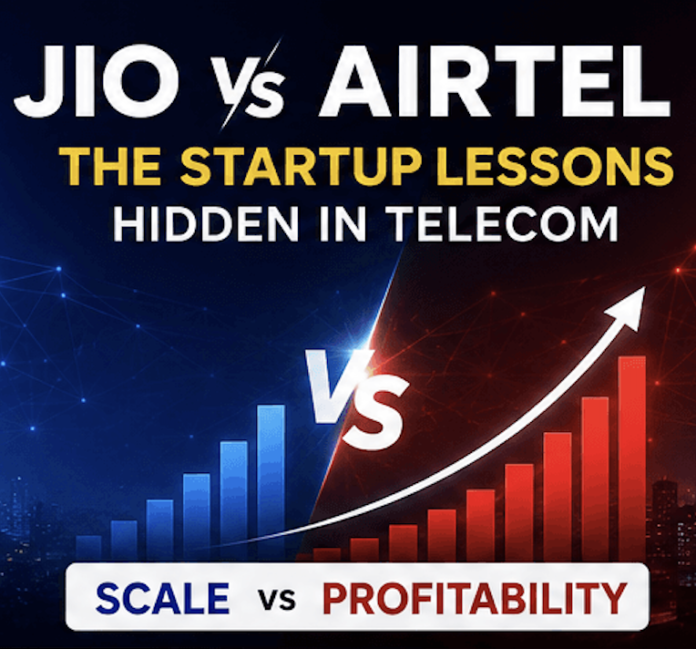 Jio and Airtel telecom industry timeline from 2016 to 2026