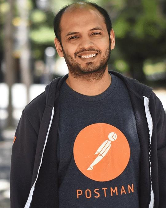 Abhinav Asthana, founder and CEO of Postman, presenting his vision for API development and developer productivity.