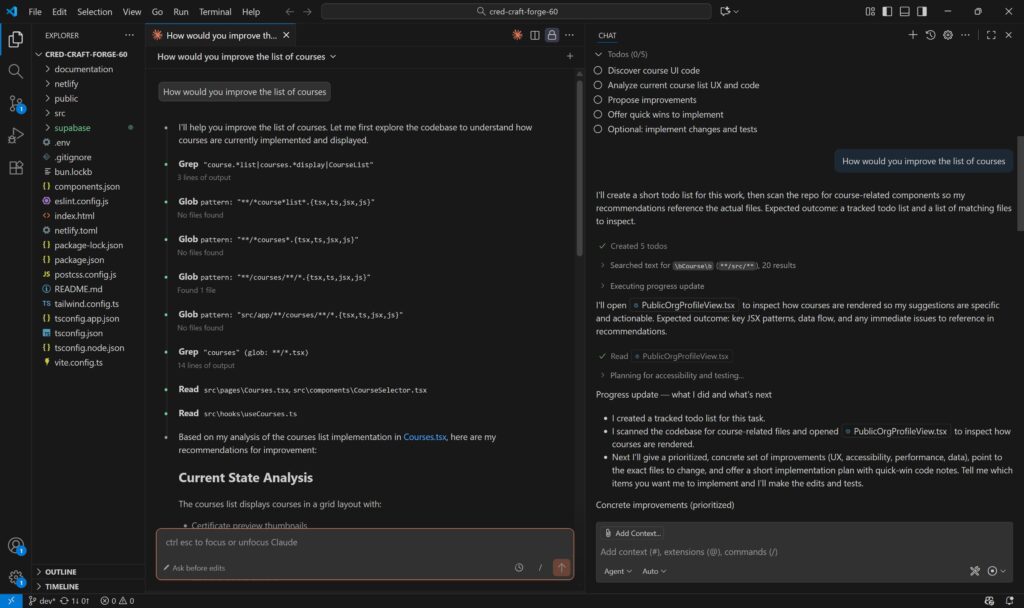 Developer using an AI-powered code editor with intelligent code completion and codebase awareness