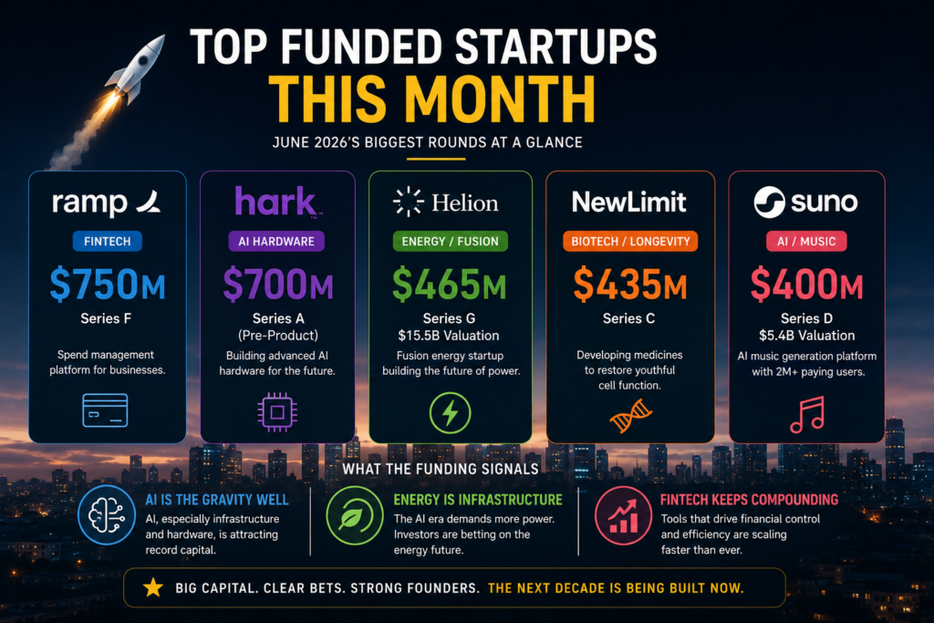 Top-funded startups and venture capital trends in June 2026.