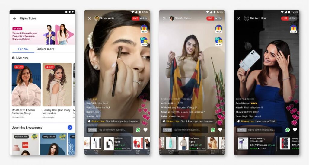 Indian entrepreneur using Instagram Live and WhatsApp Business to sell products directly to customers through social commerce.