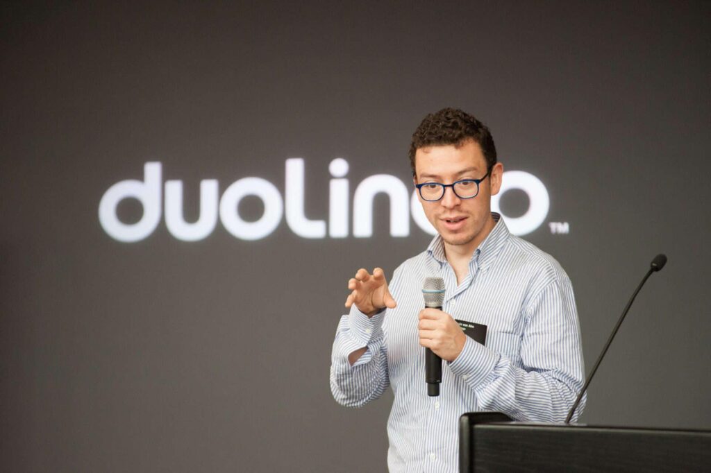Luis von Ahn, co-founder and CEO of Duolingo, speaking about education technology and product design.