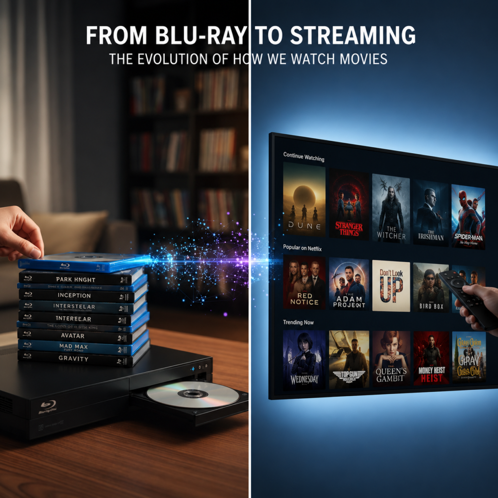 Transition from DVD rentals to online streaming that reshaped Netflix's business model