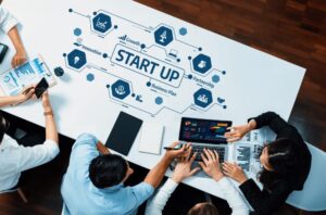 Startup leadership team building operational systems for sustainable business growth.