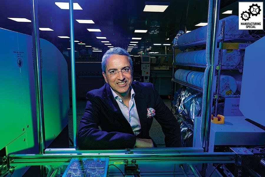 Dixon Technologies factory producing electronics for global and Indian brands through contract manufacturing.