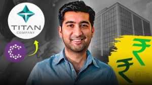 Mithun Sacheti, founder of CaratLane, featured alongside the Titan and CaratLane logos, highlighting CaratLane's acquisition by Titan Company.