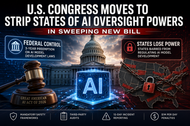 U.S. Congress Moves to Strip States of AI Oversight Powers in Sweeping New Bill