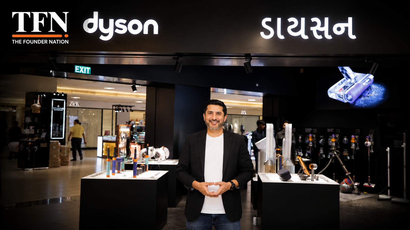 Dyson India founder at a Dyson showroom featured by The Founder Nation