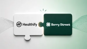 Healthify and Berry Street partnership announcement displayed as two connected puzzle pieces.