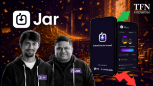 Jar founders with the Jar savings and auto-invest app, highlighting the Indian fintech startup.