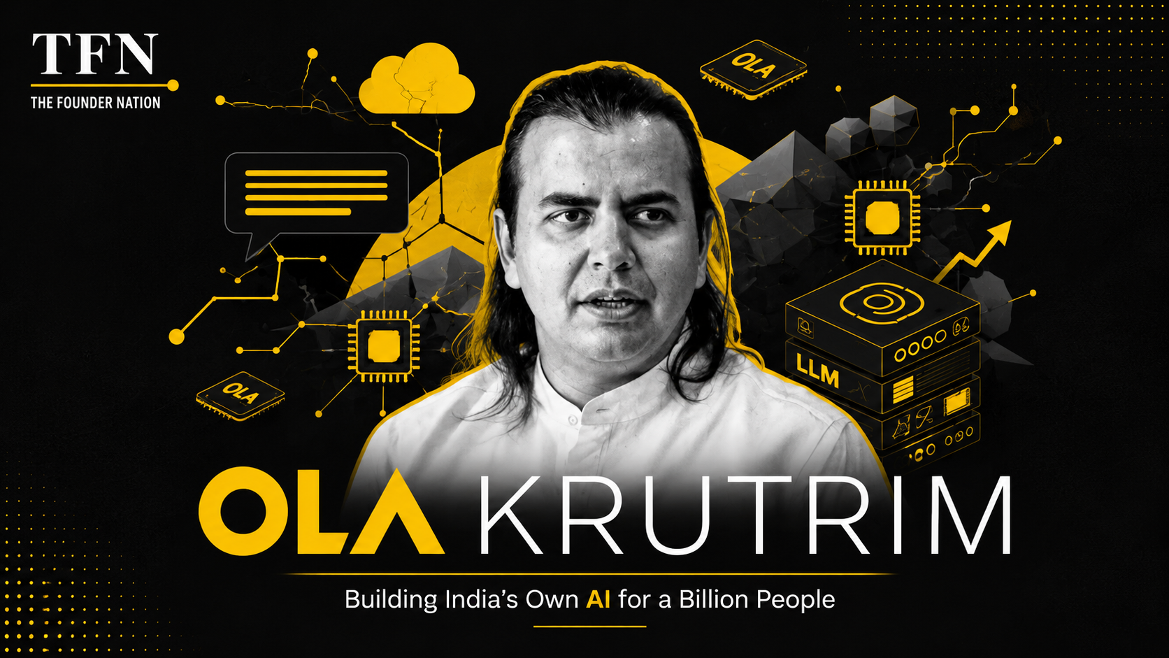 Bhavish Aggarwal-led AI startup Krutrim office building and logo.