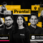 Editorial illustration comparing Pronto, Snabbit, and Urban Company's Insta Help, highlighting the growing competition in India's on-demand home services startup ecosystem.