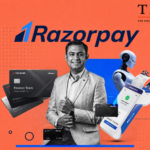 Razorpay founder with AI and fintech payment technology illustration