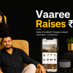 Editorial illustration featuring Vaaree founders and home décor products highlighting the startup’s ₹65 crore Series A funding round and growth in India’s home décor marketplace.