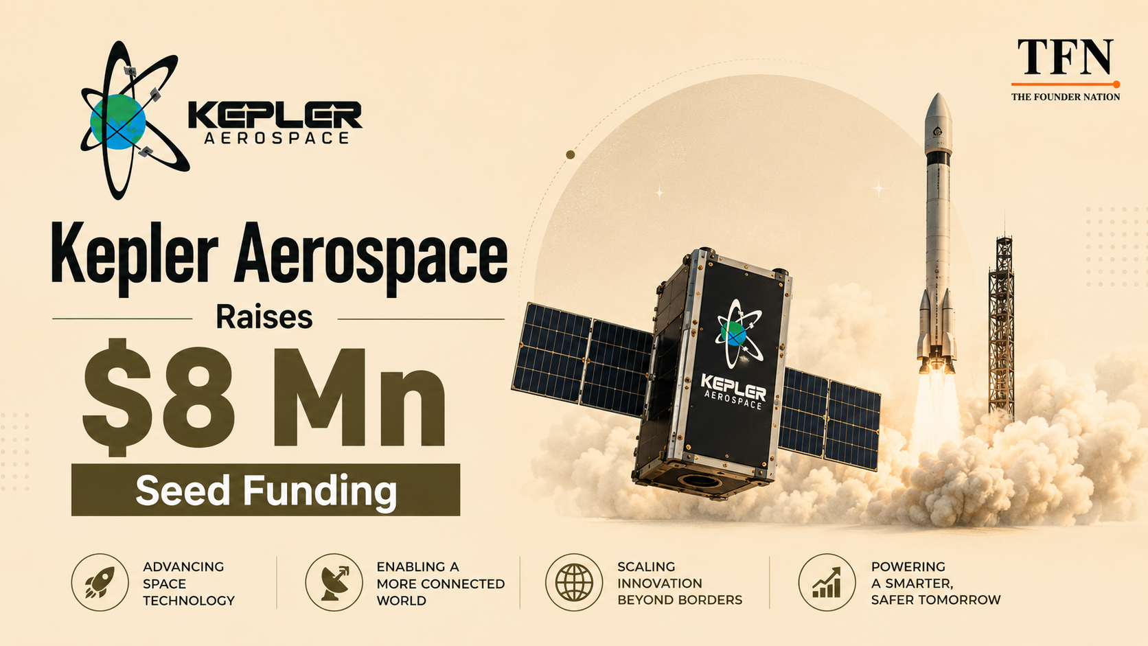 Kepler Aerospace raises $8 million in seed funding to advance space technology, satellite innovation, and aerospace solutions.