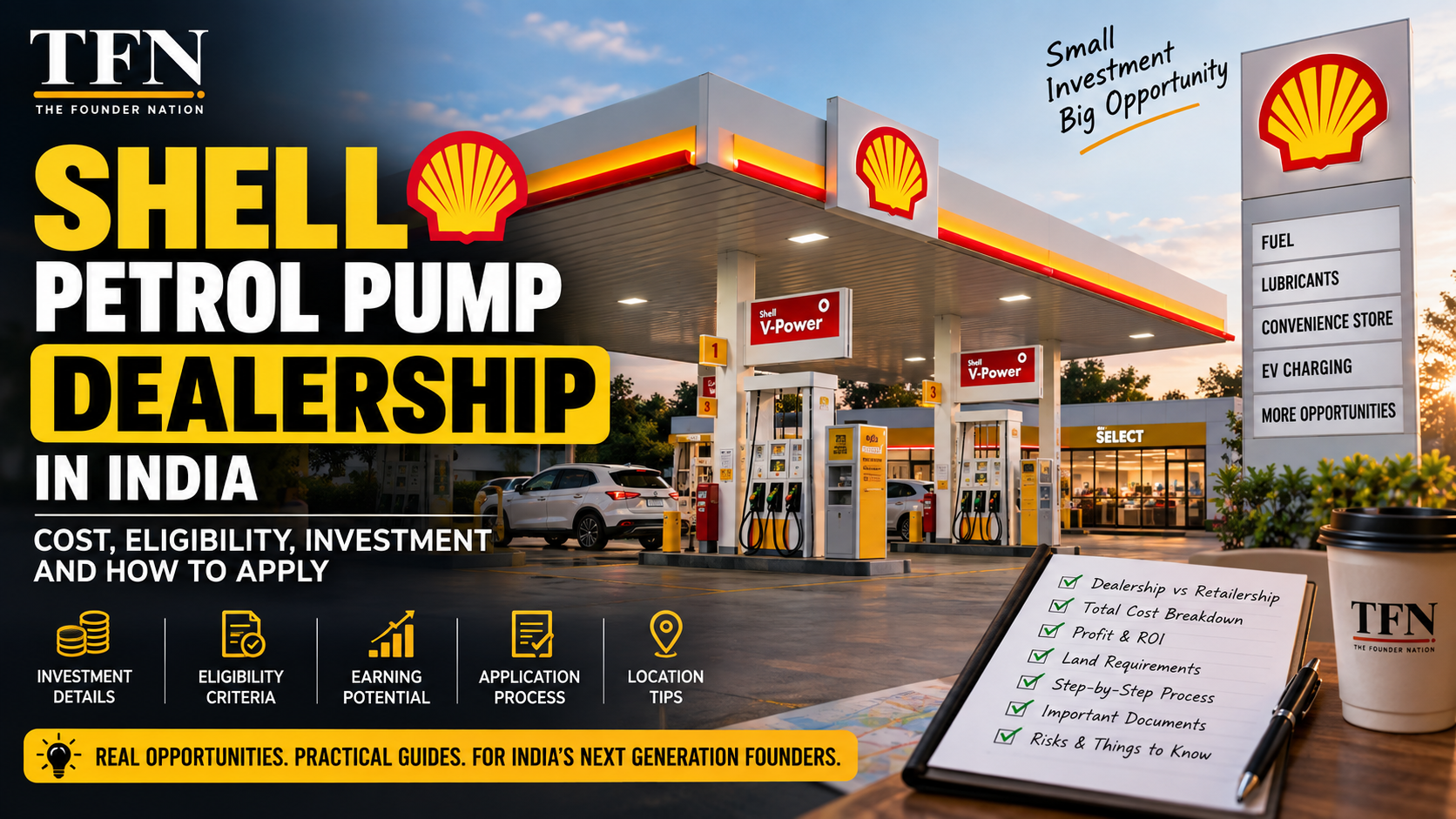 Shell petrol pump dealership in India covering cost, eligibility and investment