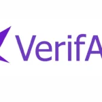 VerifAIx logo featuring a purple abstract geometric symbol and the company name on a white background.
